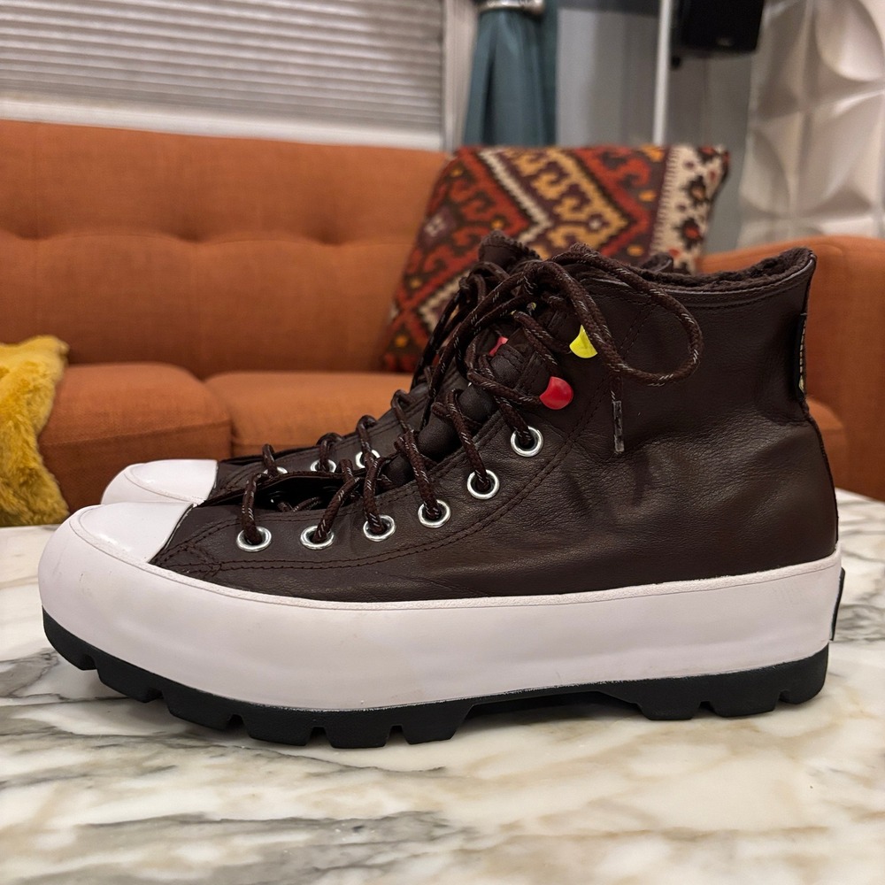 Converse Chuck Taylor Lugged Winter High Top GORE-TEX Boot Brown Leather Size 9